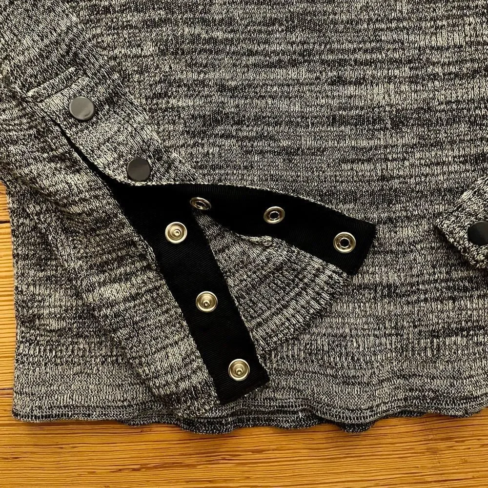 J. Crew ribbed pullover sweater with snap sleeves. Size S.